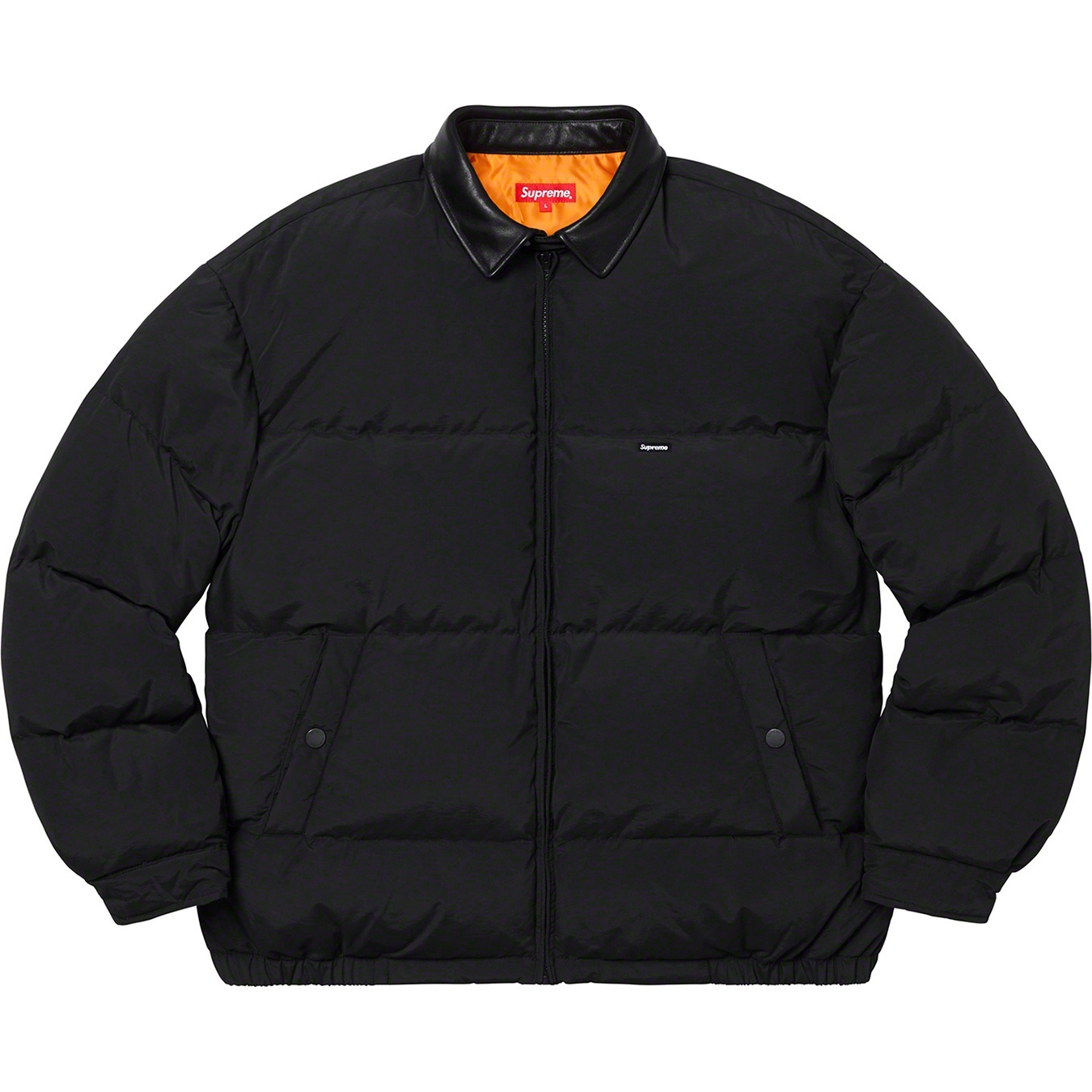 Leather Collar Puffy Jacket view 4